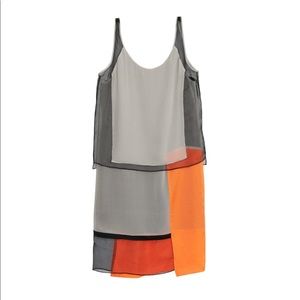 NWT Helmut Lang asymmetrical colorblock dress, size 8